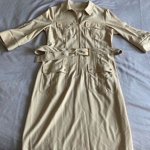 Lovely, stylish, neutral Michael Kors cargo midi dress!